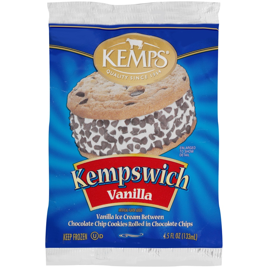 slide 1 of 3, Kempswich Vanilla Ice Cream Sandwich, 4.5 fl oz