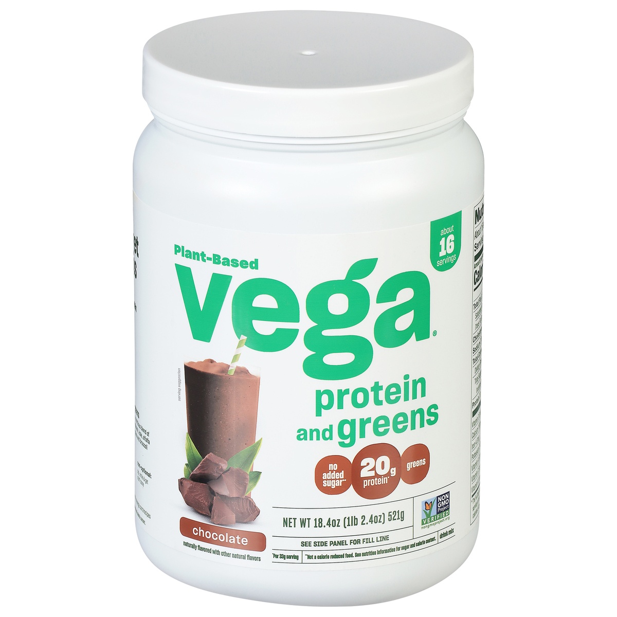 slide 1 of 1, Vega Protein & Greens Vegan Plant Based Protein Powder - Chocolate - 18.4oz, 18.4 oz