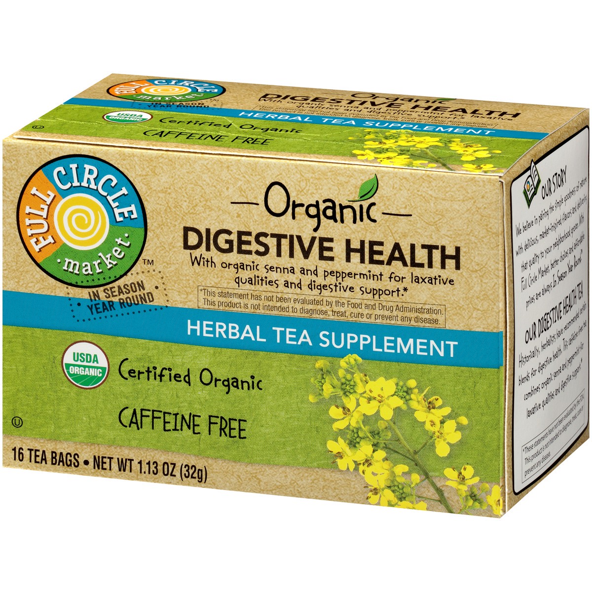 slide 3 of 9, Full Circle Market Tea Bags Functional Digestive Health, 16 ct; 1.13 oz