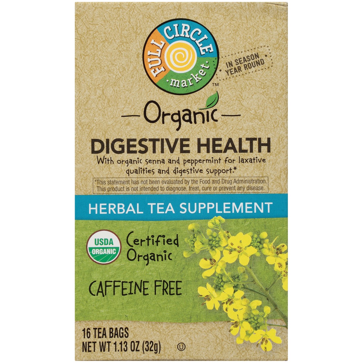 slide 5 of 9, Full Circle Market Tea Bags Functional Digestive Health, 16 ct; 1.13 oz