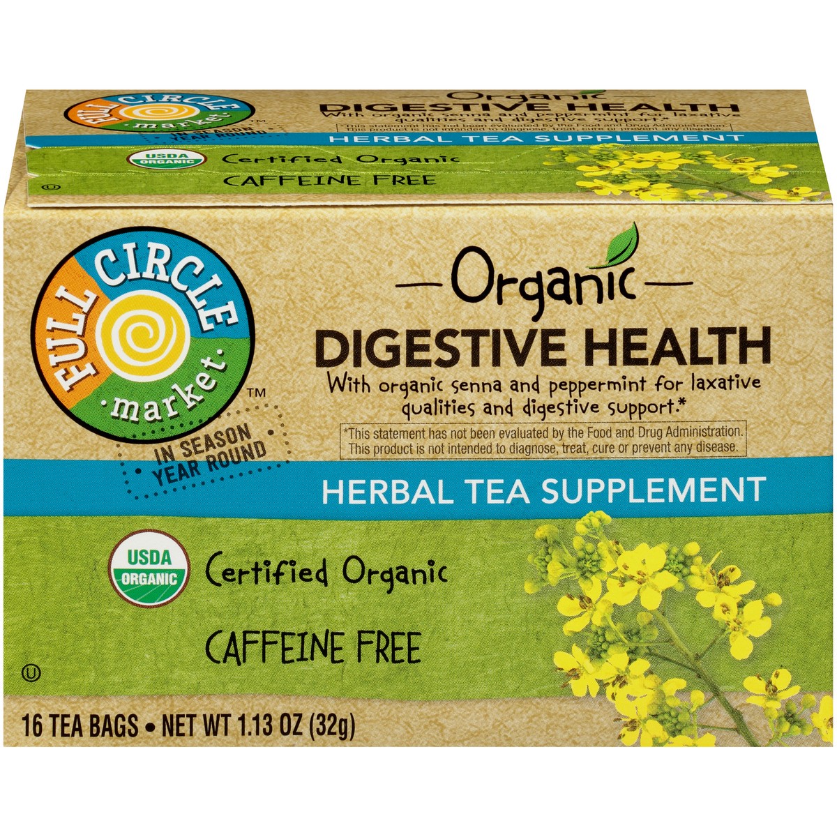 slide 1 of 9, Full Circle Market Tea Bags Functional Digestive Health, 16 ct; 1.13 oz