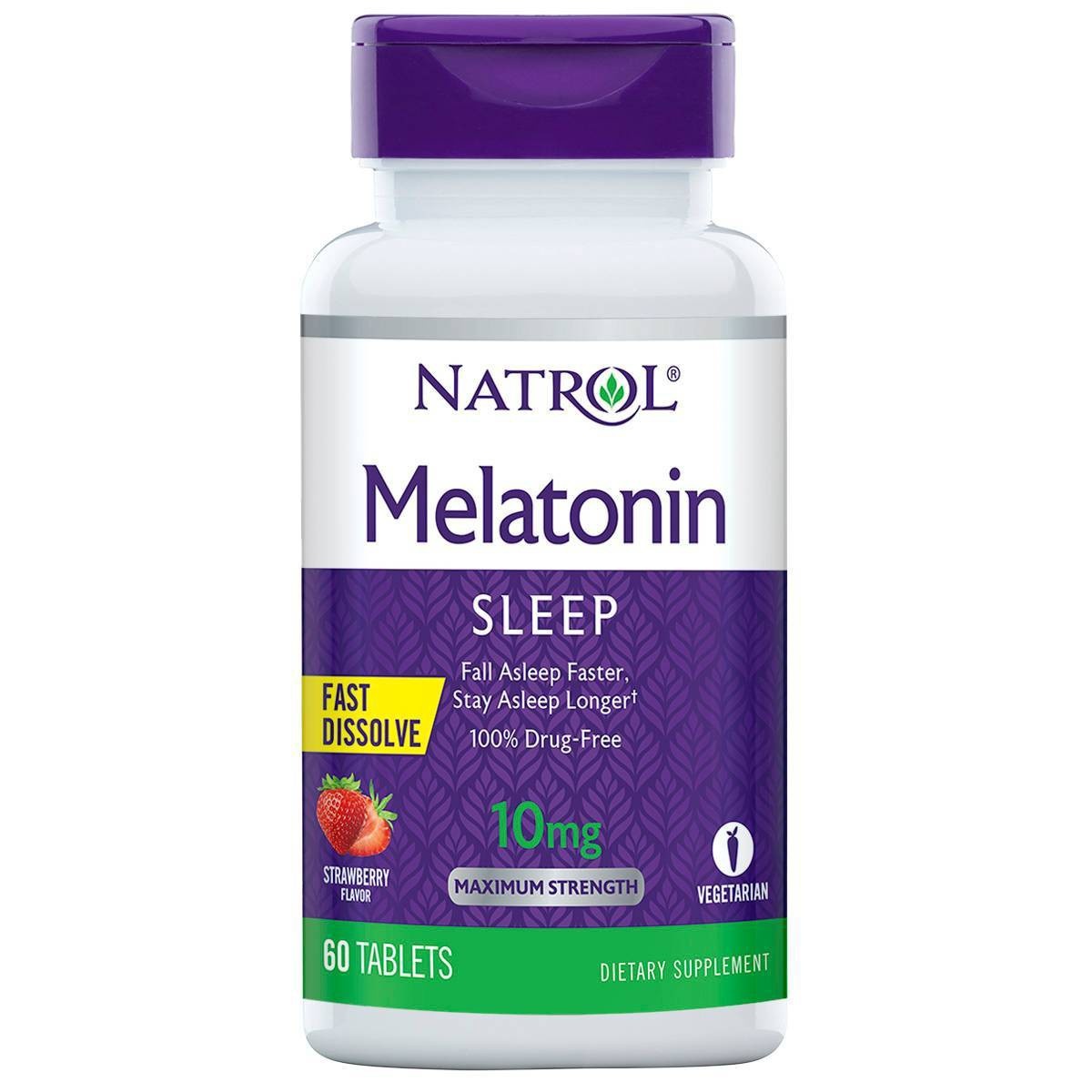 slide 1 of 4, Natrol Melatonin Fast Dissolve - Strawberry, 60 ct; 10 mg
