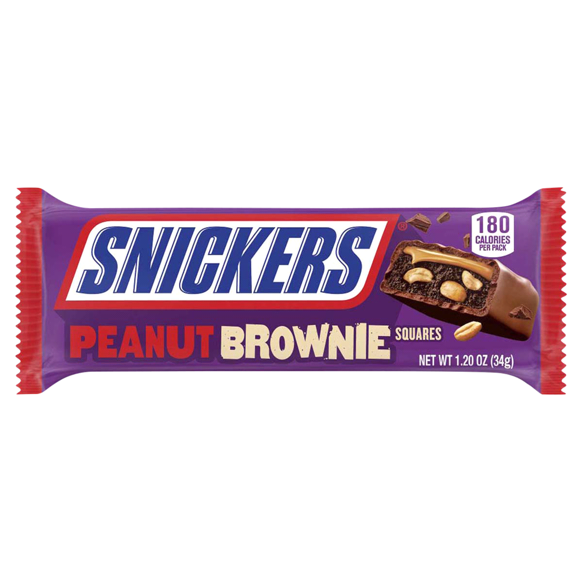 slide 1 of 1, Snickers Peanut Brownie Squares, 1.2 oz