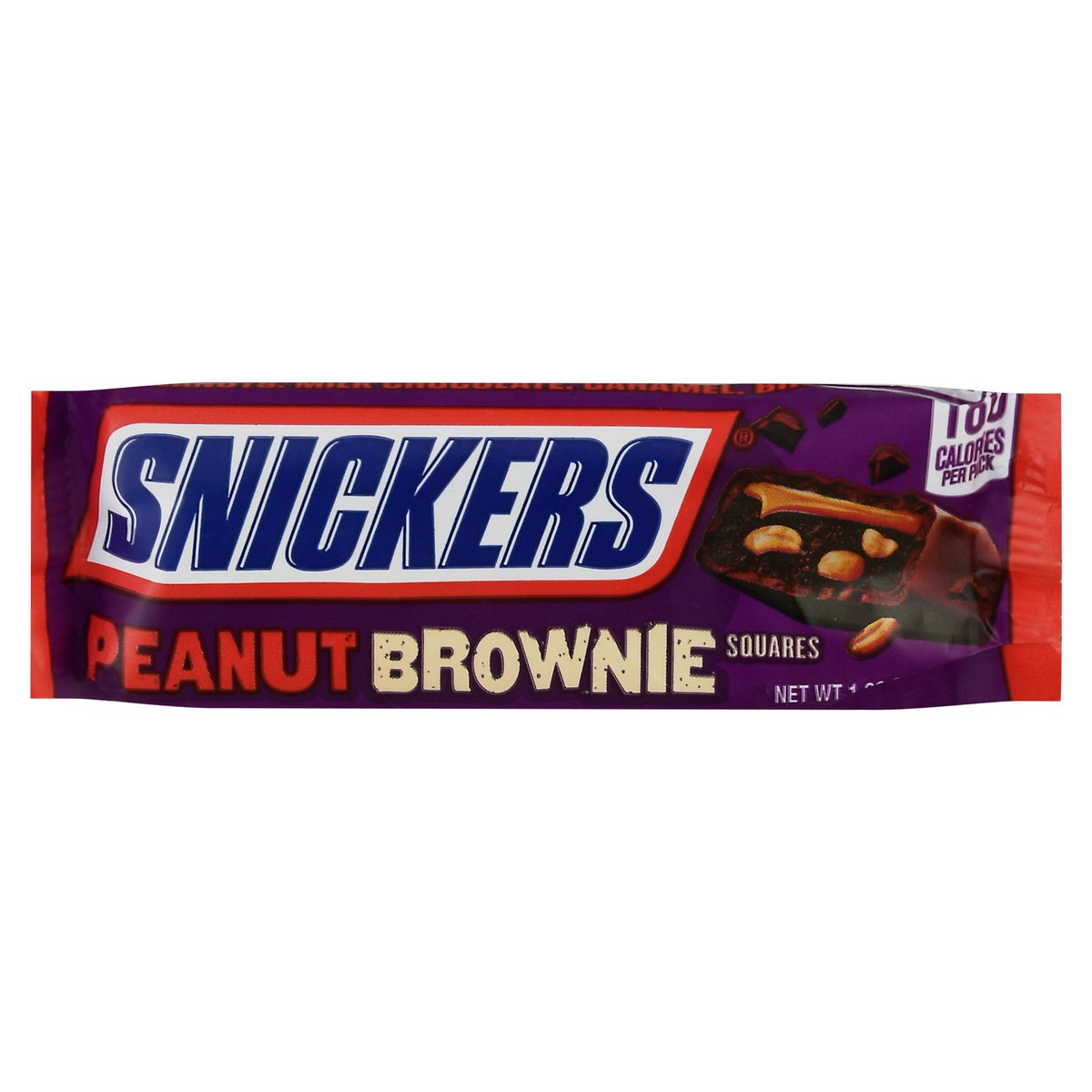 slide 1 of 9, Snickers Peanut Brownie Squares Candy Chocolate Bar, Full Size, 1.2 oz, 1.2 oz