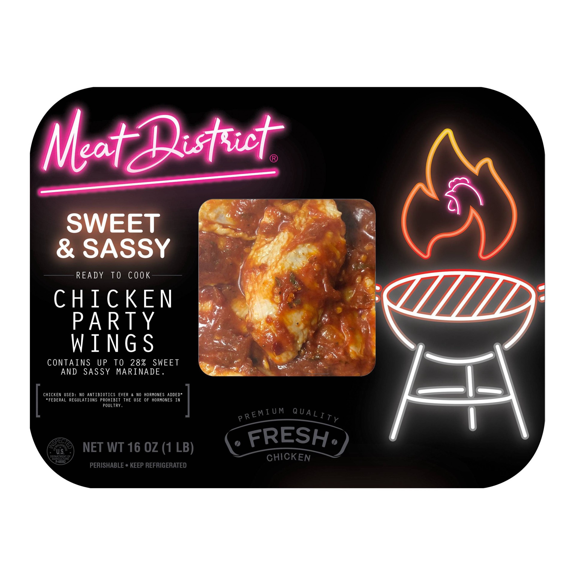 slide 1 of 8, Meat District Sweet & Sassy Chicken Party Wings, 