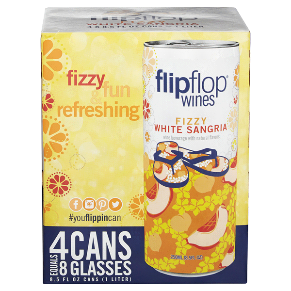 slide 1 of 1, flipflop Fizzy White Sangria Cans, 4 ct; 250 ml