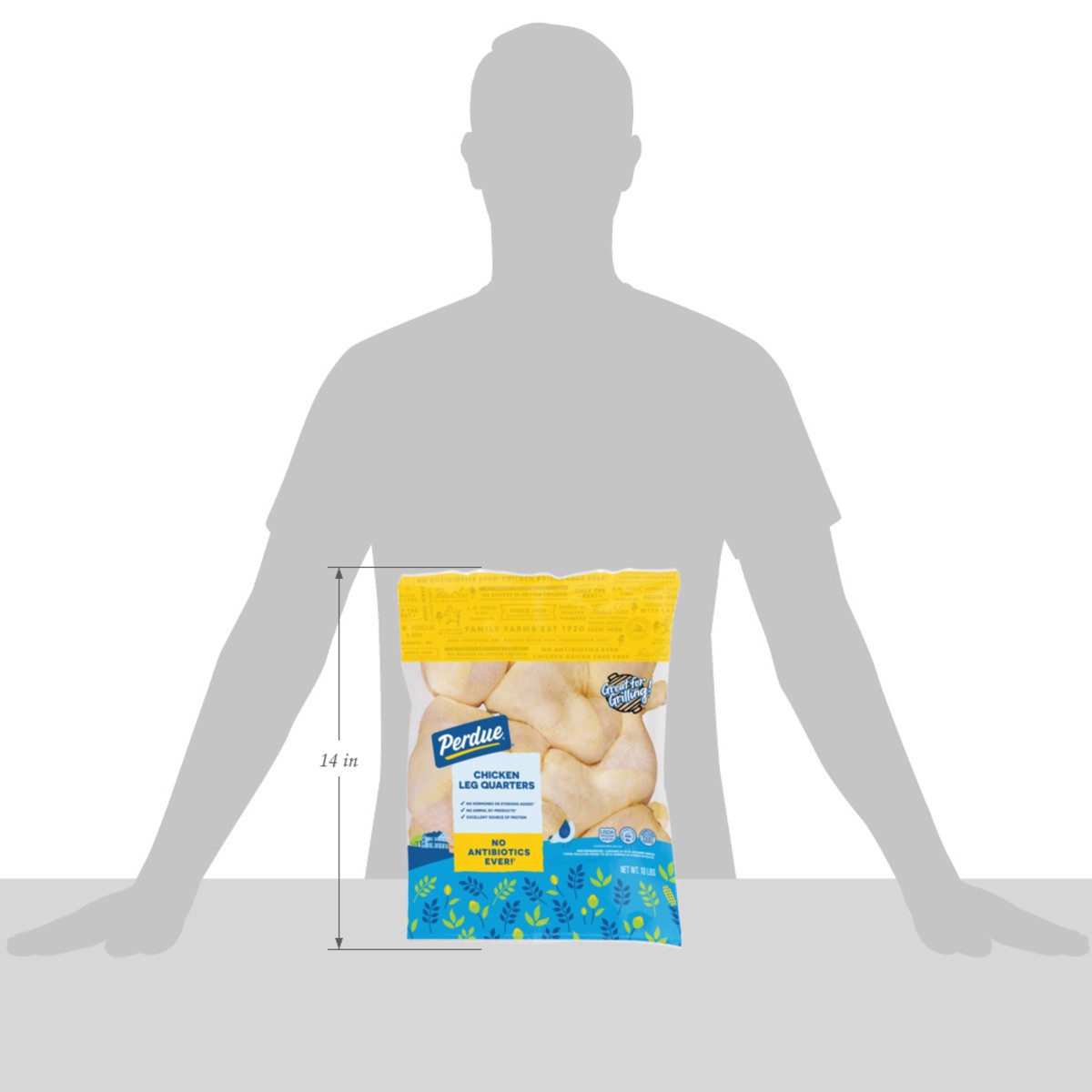 slide 5 of 7, PERDUE Fresh Chicken Leg Quarters, 10 lbs, 10 lb