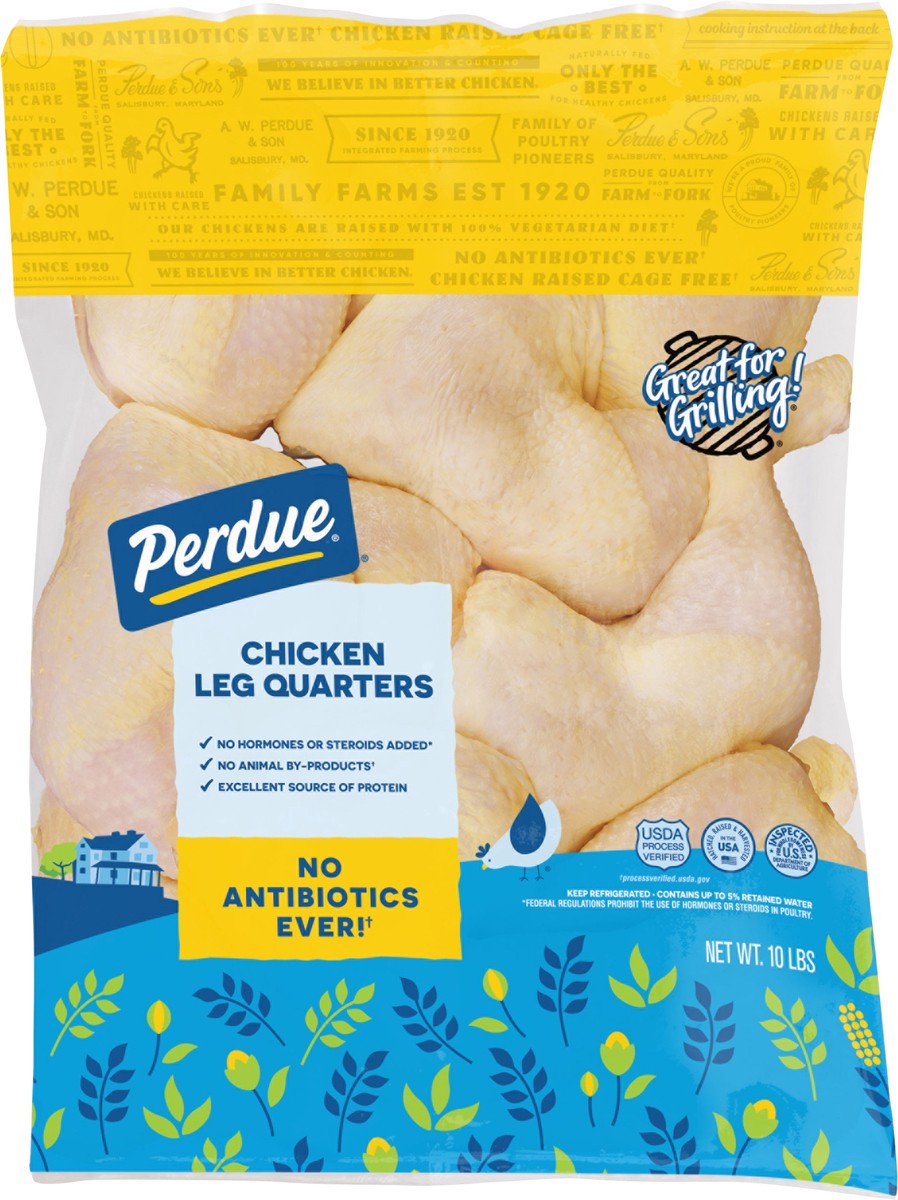 slide 7 of 7, PERDUE Fresh Chicken Leg Quarters, 10 lbs, 10 lb