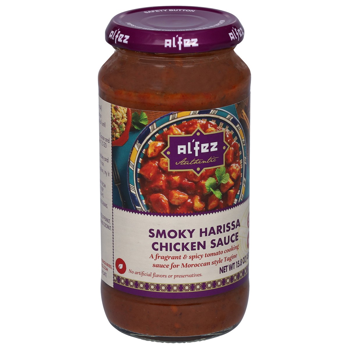 slide 7 of 9, Al'Fez Smoky Harissa Chicken Sauce 15.8 oz, 15.8 oz