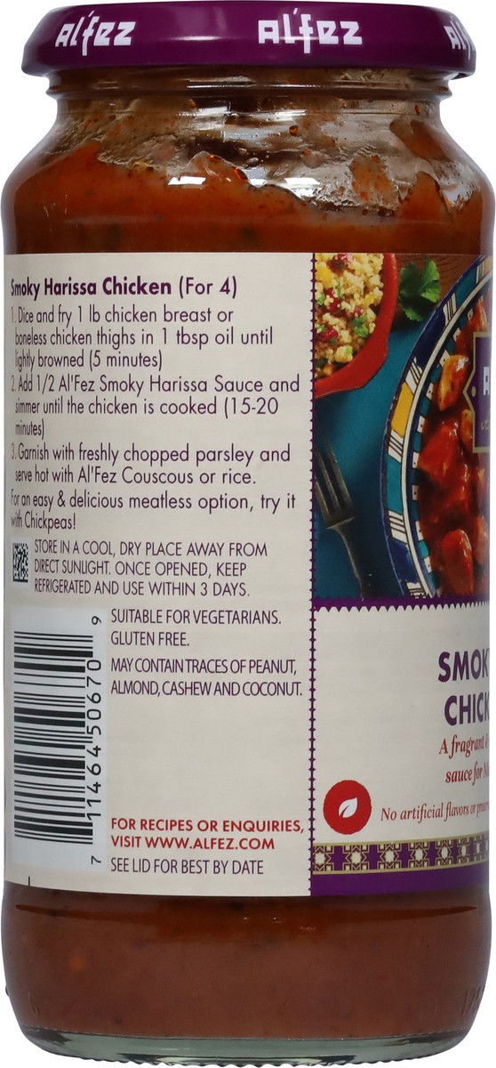 slide 6 of 9, Al'Fez Smoky Harissa Chicken Sauce 15.8 oz, 15.8 oz