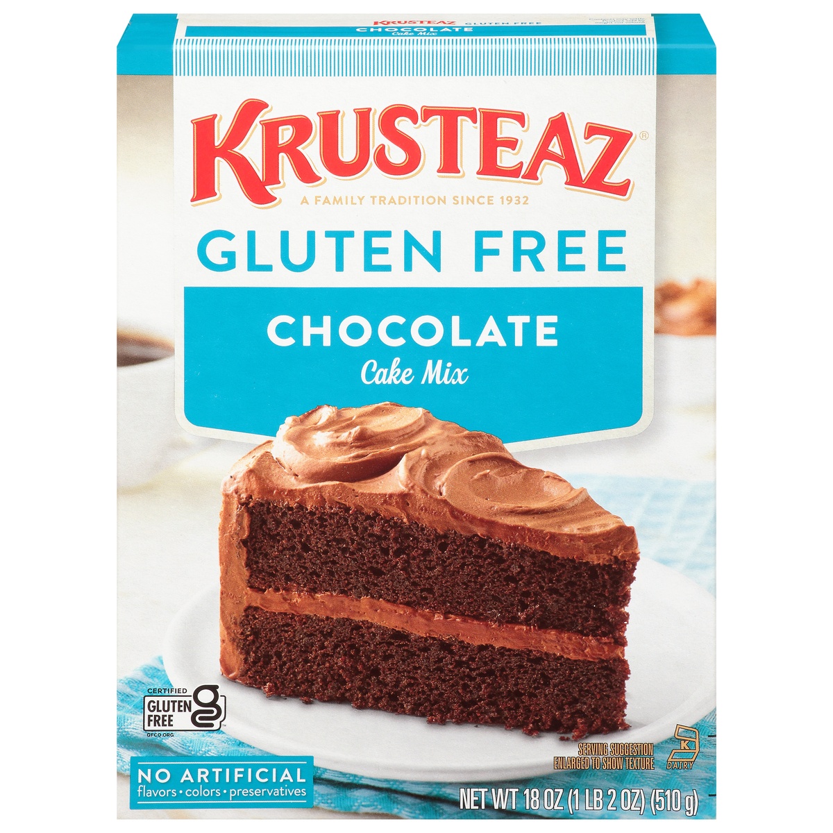 slide 1 of 1, Krusteaz Gluten Free Chocolate Cake Mix, 18 oz