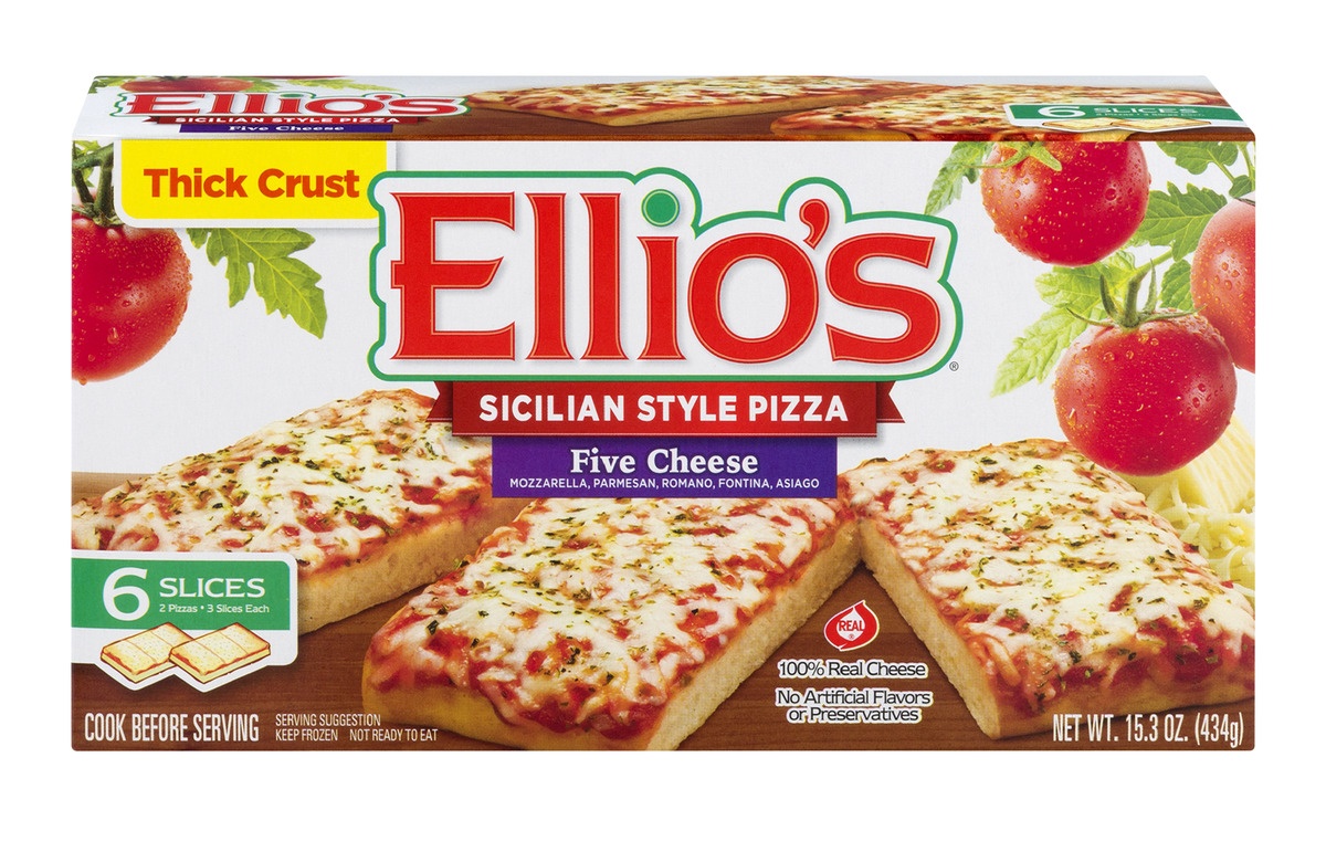 slide 1 of 1, Ellio's Pizza Sicilian Style Thick Crust Five Cheese - 6 CT, 15.3 oz