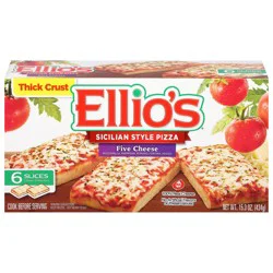 Ellio's Thick Crust Sicilian Style Five Cheese Pizza - 2 to 3 slices each