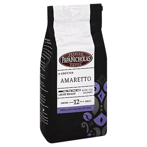 slide 1 of 1, Papanicholas Amaretto Ground Coffee - 12 oz, 12 oz