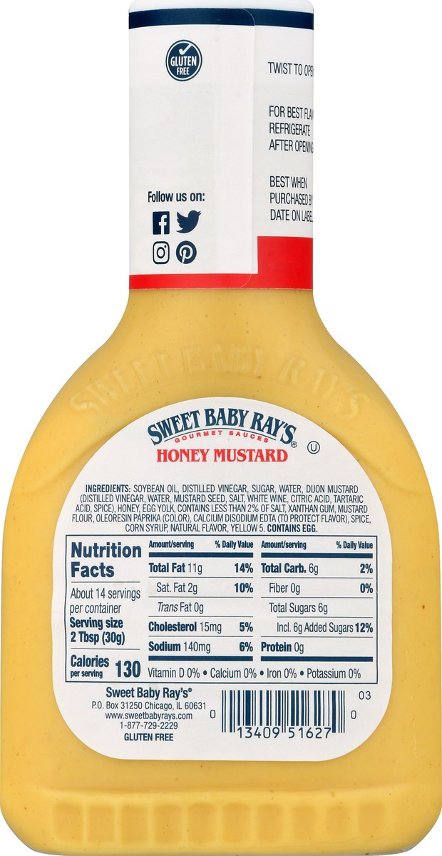 slide 5 of 9, Sweet Baby Ray's Honey Mustard Dipping Sauce - 14oz, 14 oz