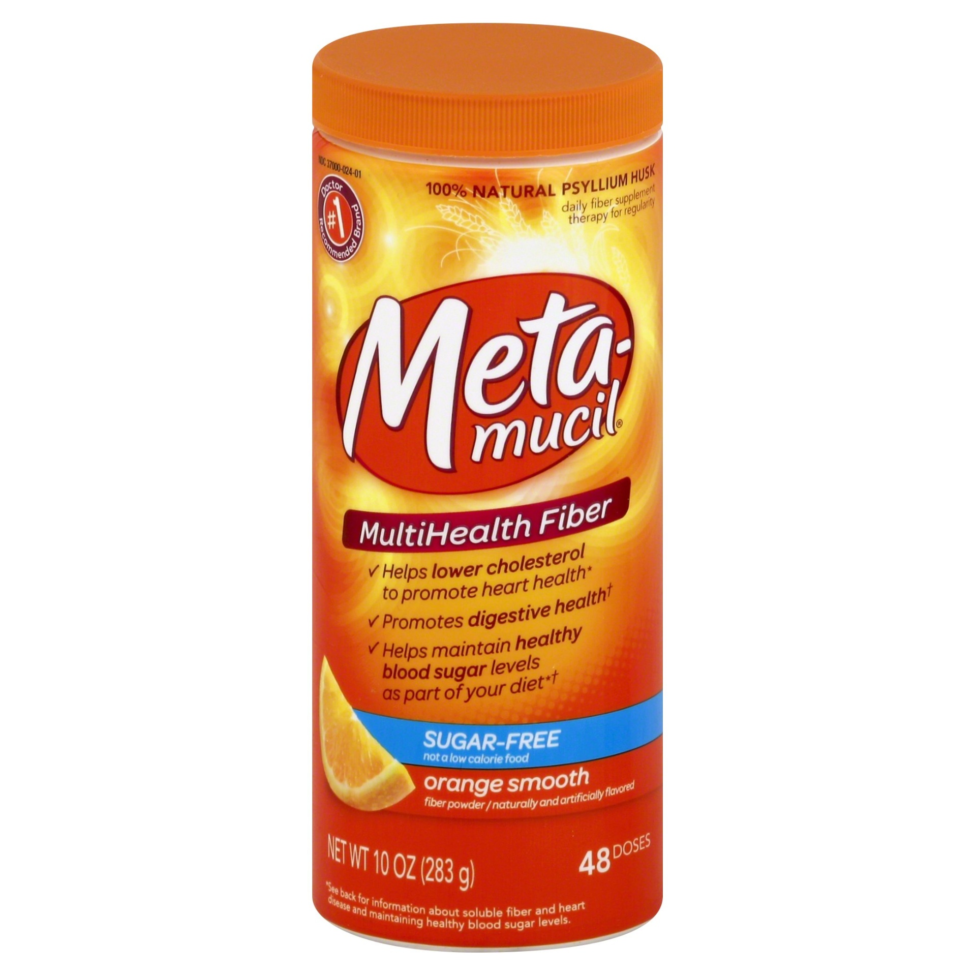 slide 1 of 1, Metamucil Sugar Free Orange Smooth Fiber Powder Dietary Supplement, 10 oz