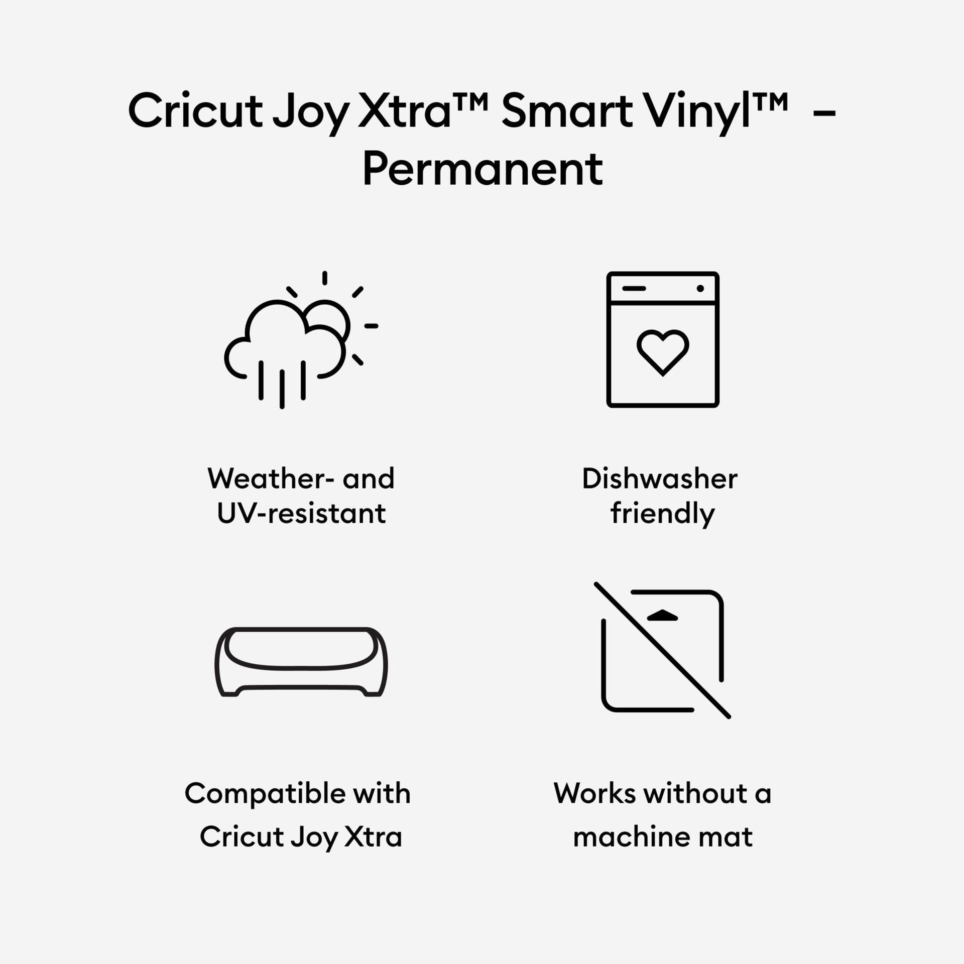 slide 7 of 8, Cricut Joy Xtra Permanent Smart Vinyl, 3ft., 9.5 in x 3 ft
