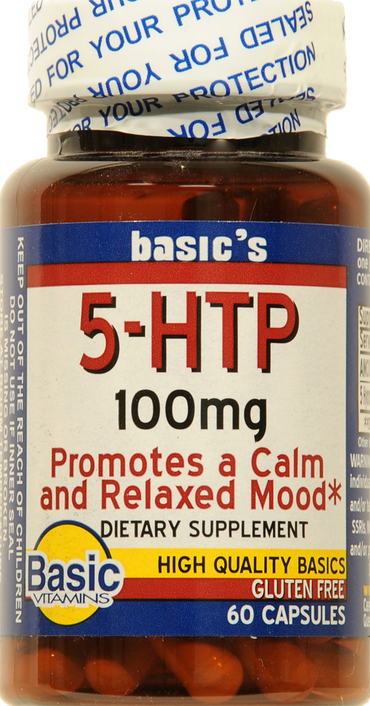 slide 1 of 1, Basic 5-Htp 100Mg Capsule, 60 ct