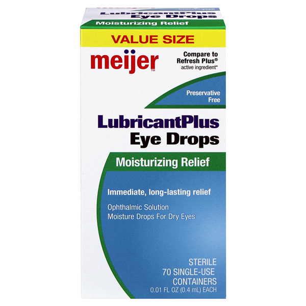 slide 1 of 1, Meijer Lubricating Plus Eye Drop Vials, 70 ct