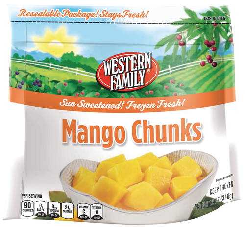 slide 1 of 1, Western Family Mango Chunks, 12 oz