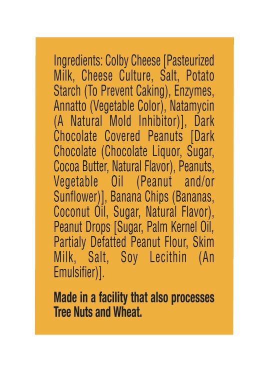 slide 16 of 17, Sargento Sweet Balanced Breaks with Colby Natural Cheese, Dark Chocolate Covered Peanuts, Banana Chips and Creamy Peanut Drops, 1.5 oz., 3-Pack, 4.5 oz