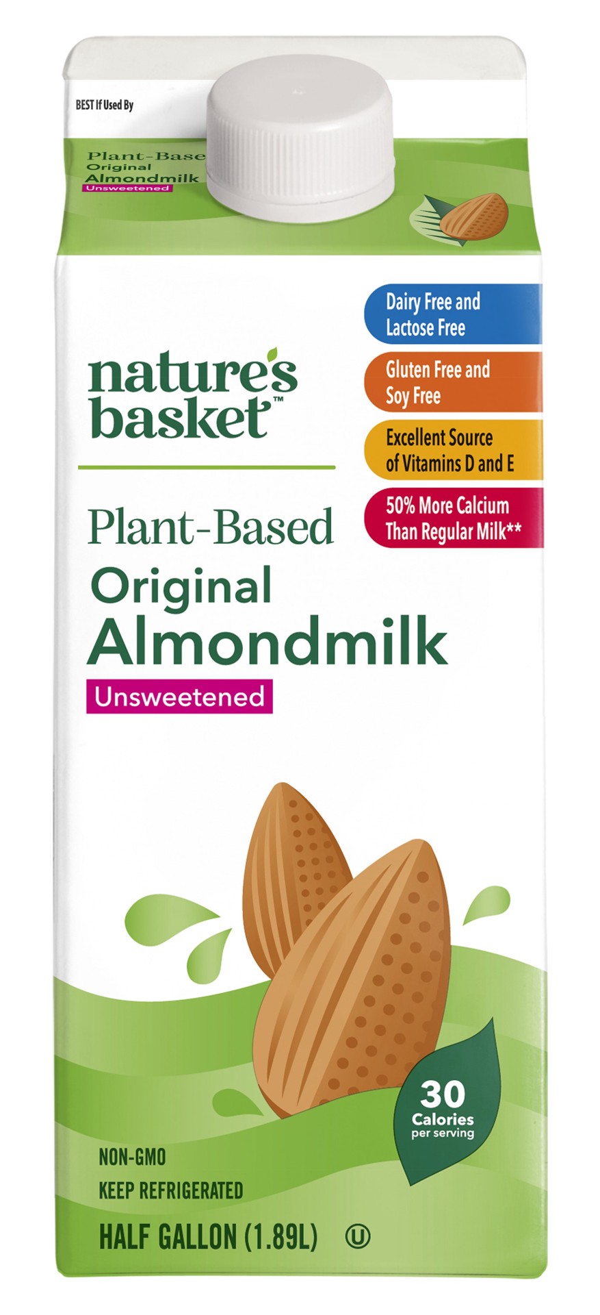 slide 1 of 1, Nb Unsweetened Almond Milk, 64 oz
