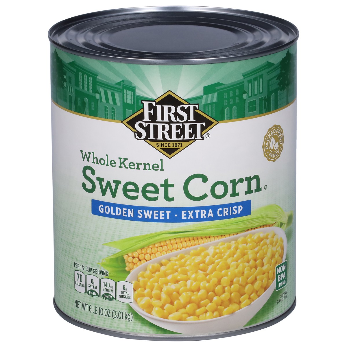 slide 3 of 13, Cb22 First Street Whole Kernel Corn - 106 oz, 106 oz
