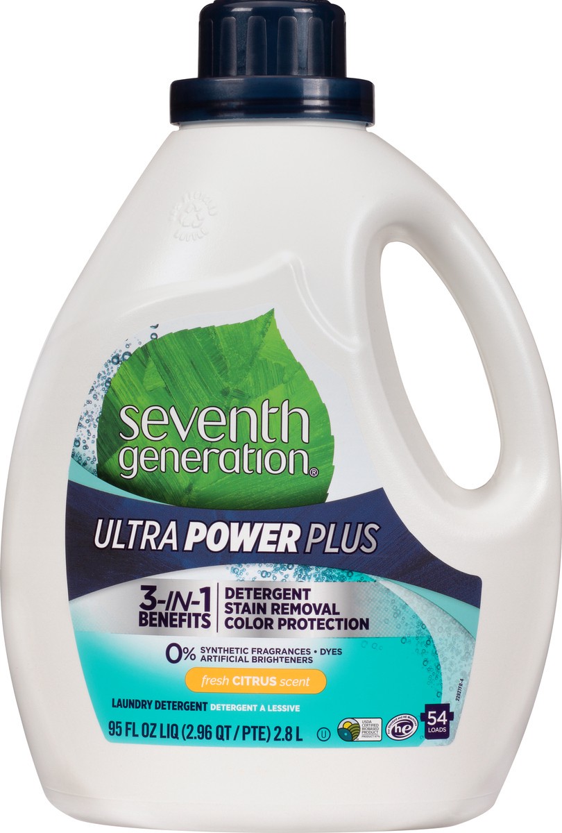 slide 7 of 9, Seventh Generation Ultra Power Plus Fresh Citrus Scent Laundry Detergent 95 oz, 95 fl oz