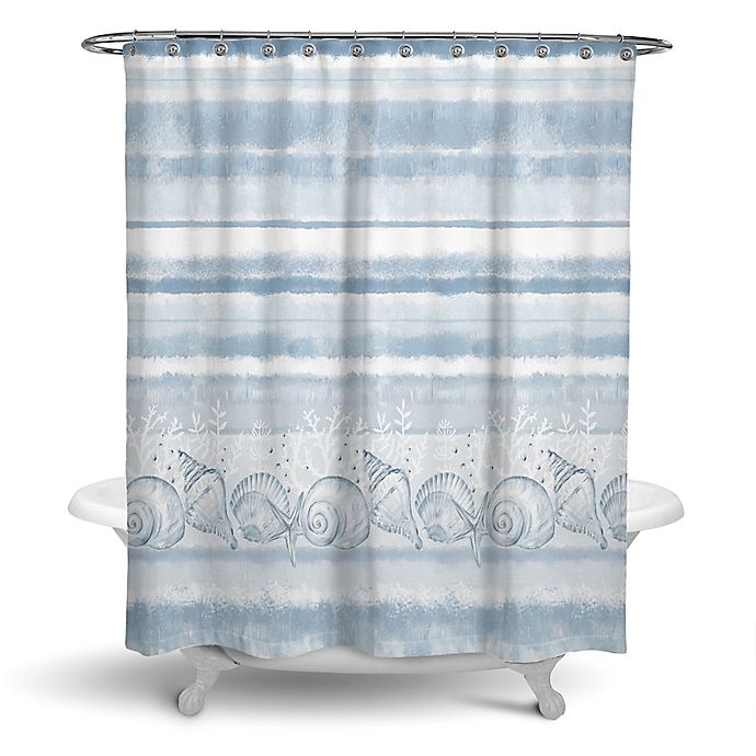 slide 1 of 1, Avanti Siesta Key Shower Curtain - Blue/White, 72 in x 72 in