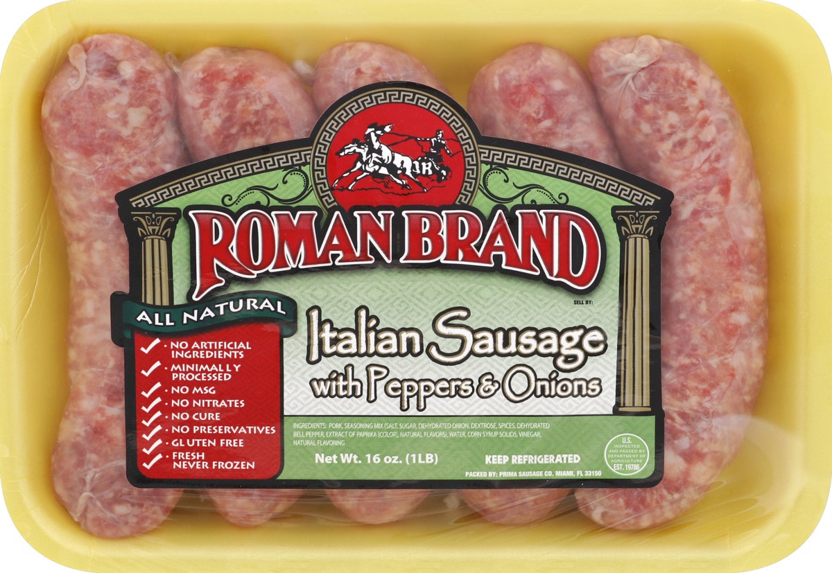 slide 4 of 4, Roman Brand Italian Sausage 16 oz, 16 oz