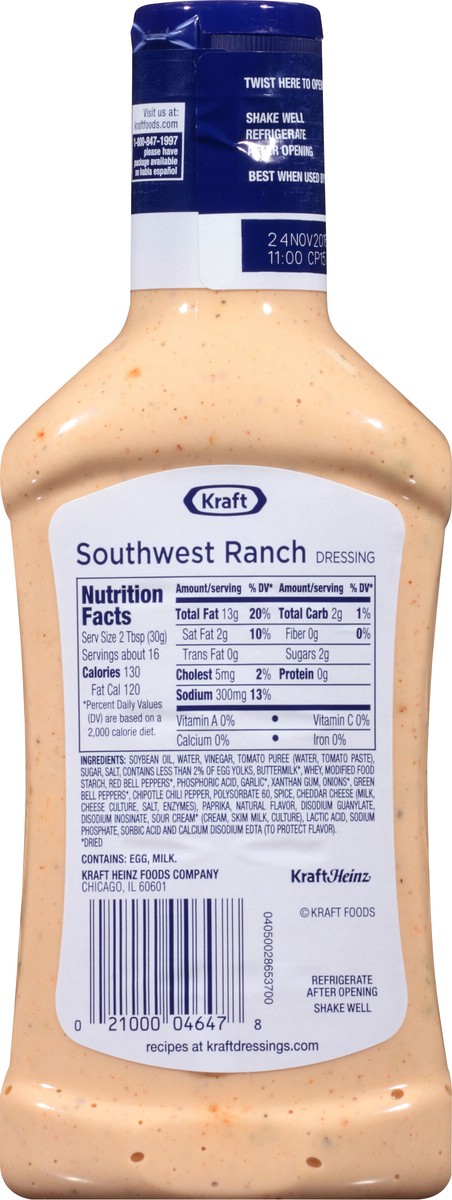 slide 11 of 13, Kraft Taco Bell Southwest Ranch Dressing 15.8 fl oz Bottle, 15.8 fl oz