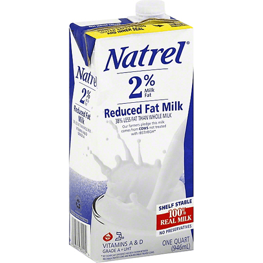 slide 2 of 2, Natrel 2 Reduced Fat Natural Milk, 1 qt