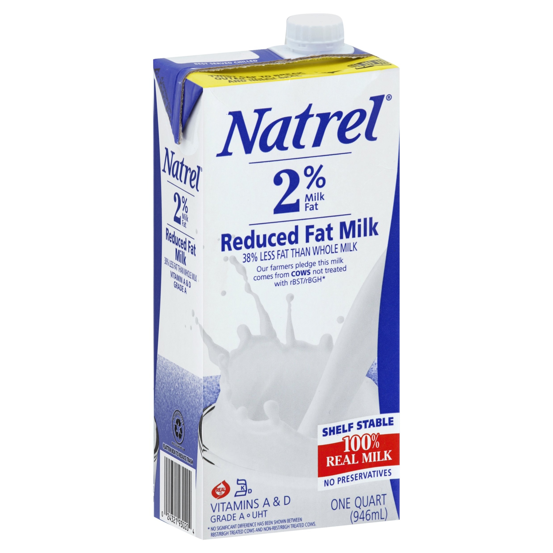 slide 1 of 2, Natrel 2 Reduced Fat Natural Milk, 1 qt