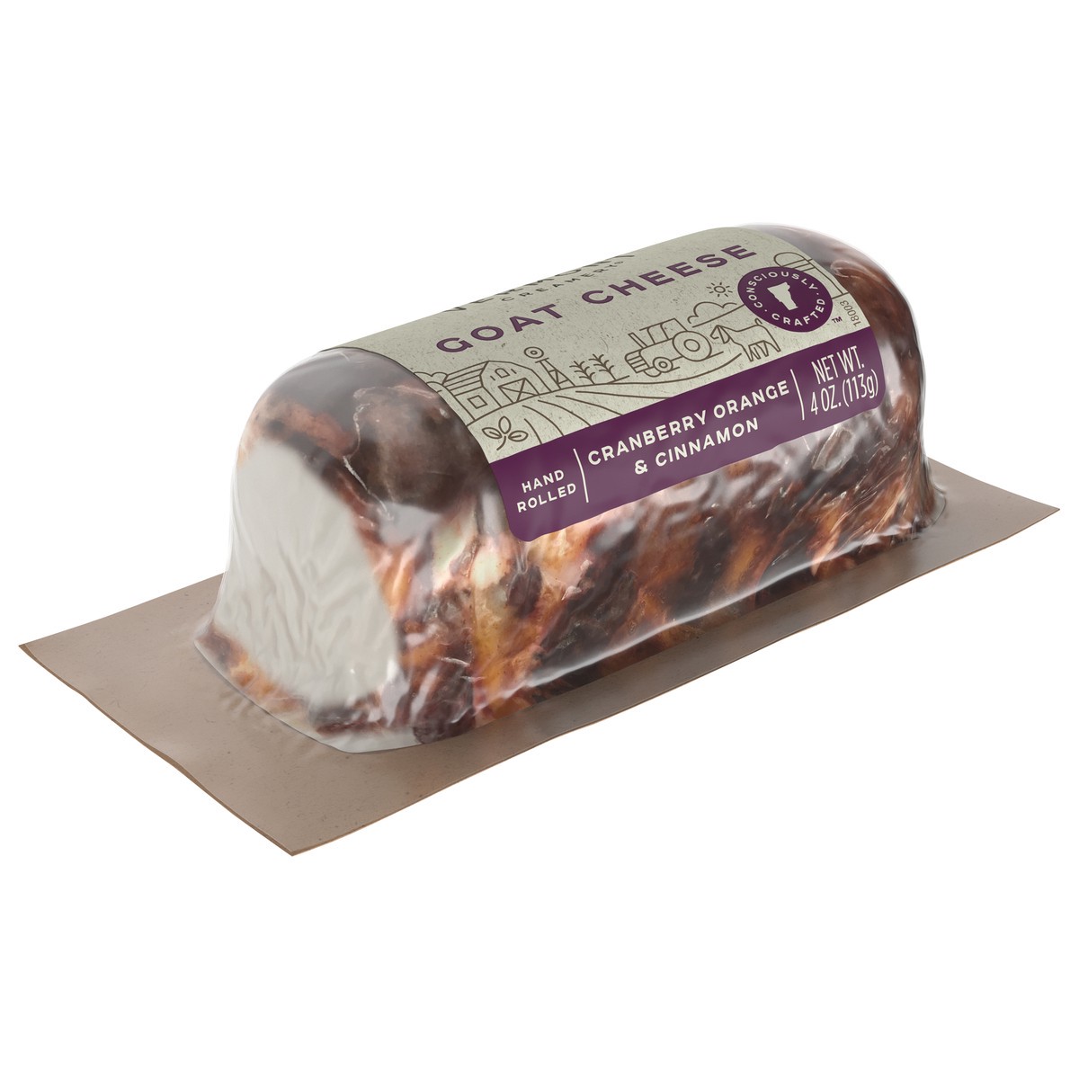 slide 13 of 13, Vermont Creamery Cranberry Orange & Cinnamon Goat Cheese 4 oz. Carded Pack, 4 oz