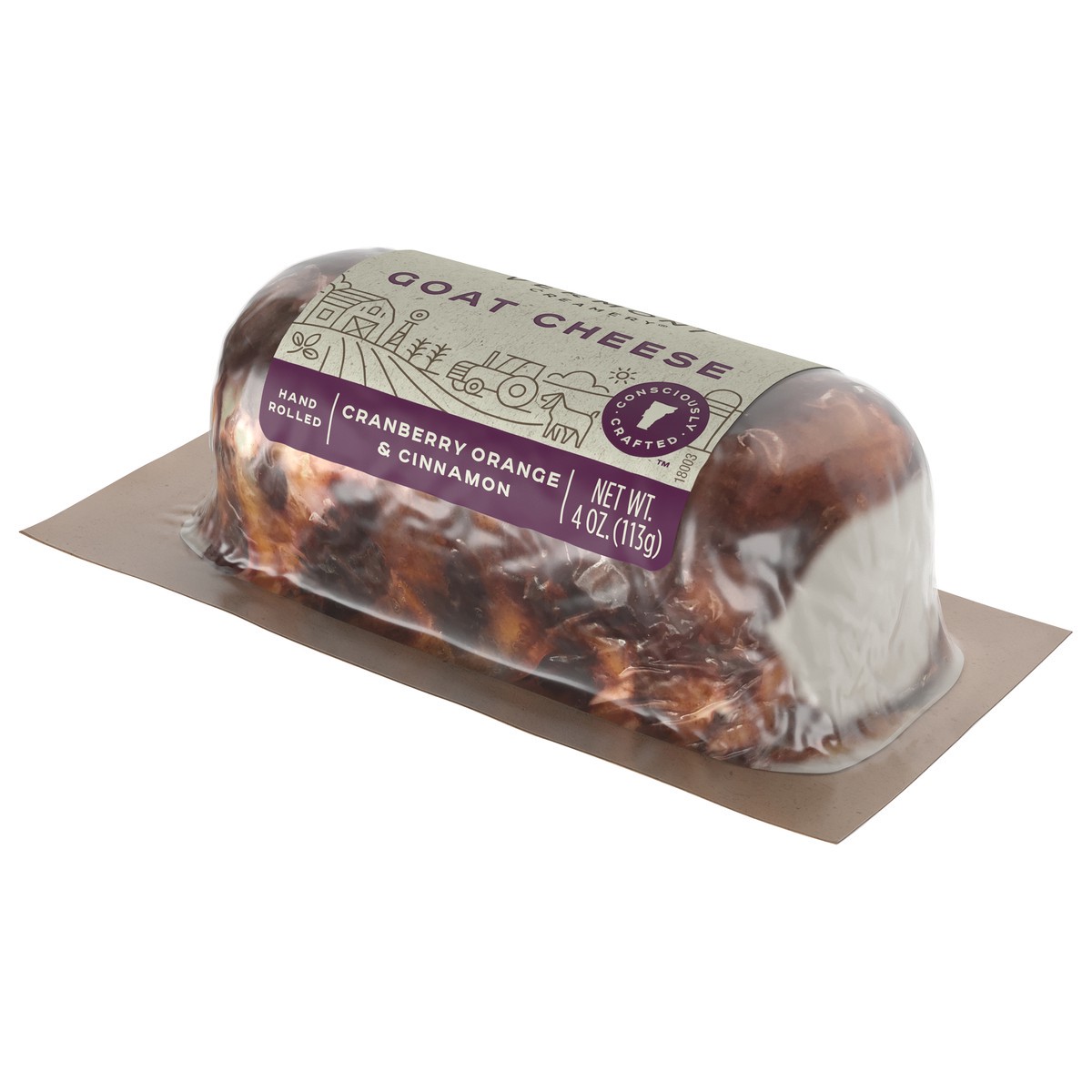 slide 3 of 13, Vermont Creamery Cranberry Orange & Cinnamon Goat Cheese 4 oz. Carded Pack, 4 oz