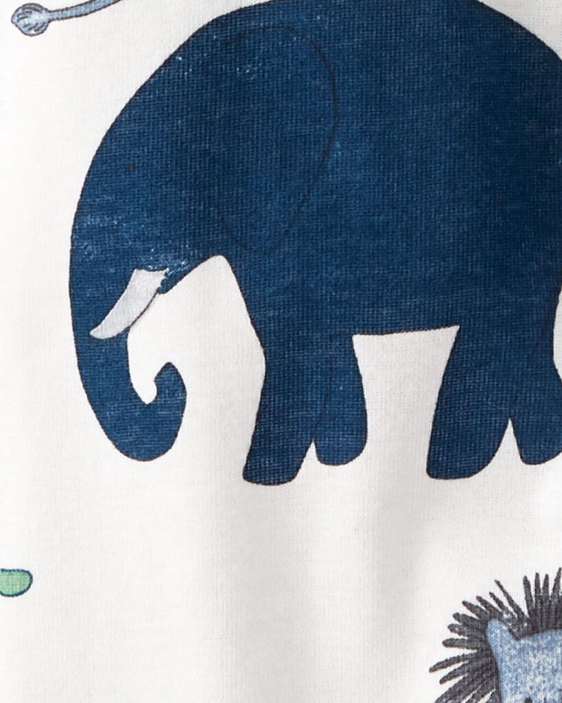 slide 3 of 3, Littleplanet Baby Organic Cotton Sleep & Play Pajamas in Wildlife Print Sweet Cream 6M, 1 ct