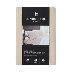 London Fog Pillowcase, Set of 2, King, Oxford Tan