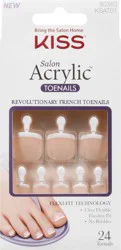 Kiss Salon Acrylic French Toenails 24 ea