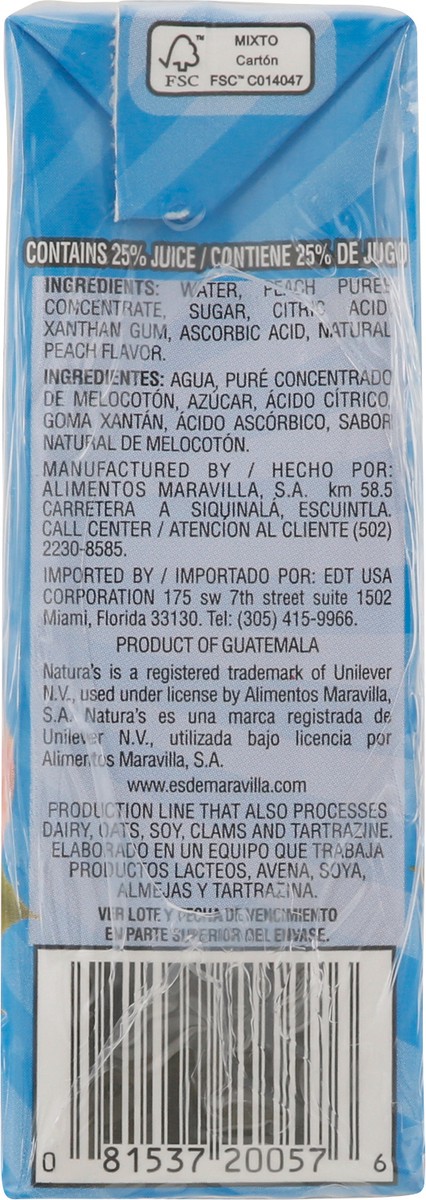slide 11 of 14, Natura's Peach Nectar Juice Carton 3 - 6.76 fl oz Carton, 3 ct