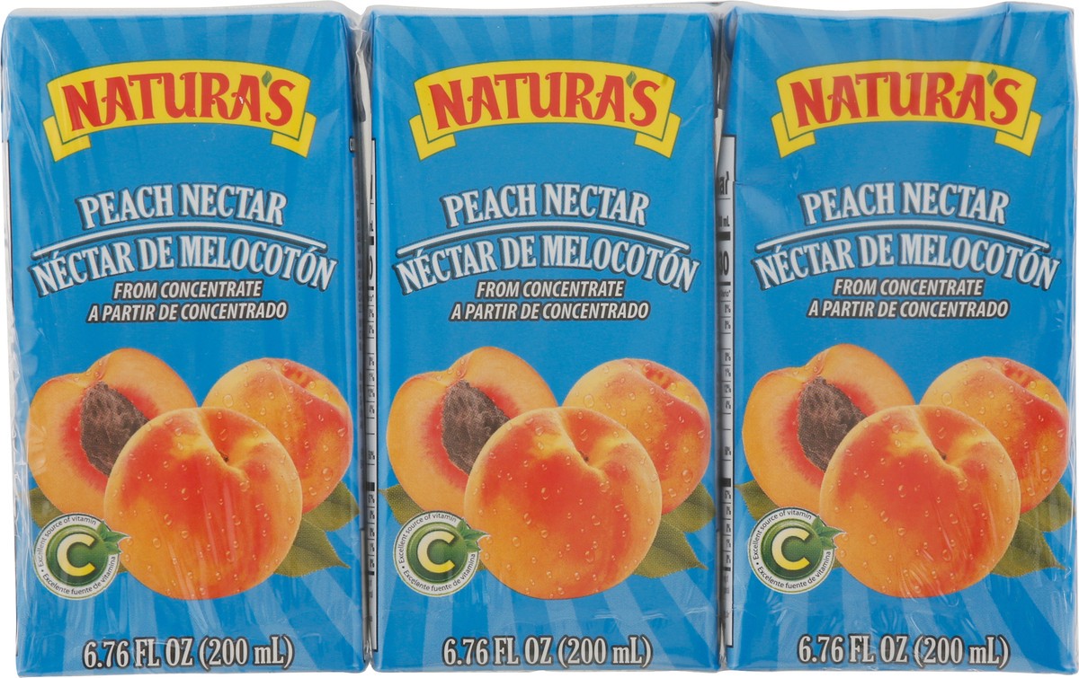 slide 7 of 14, Natura's Peach Nectar Juice Carton 3 - 6.76 fl oz Carton, 3 ct