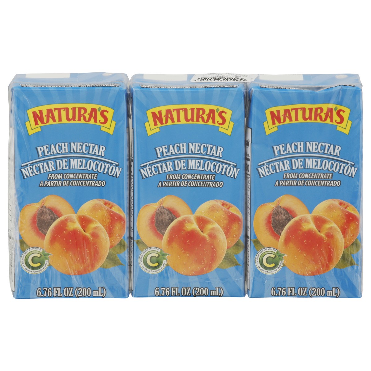slide 8 of 14, Natura's Peach Nectar Juice Carton 3 - 6.76 fl oz Carton, 3 ct