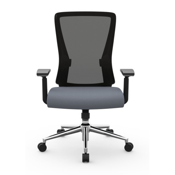slide 2 of 9, Realspace Levari Faux Leather Mid-Back Task Chair, Gray/Black, 1 ct