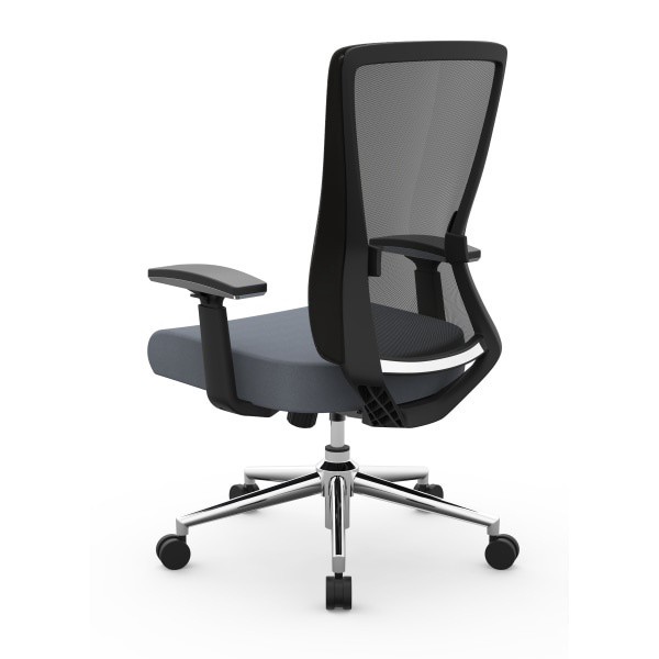 slide 4 of 9, Realspace Levari Faux Leather Mid-Back Task Chair, Gray/Black, 1 ct