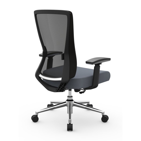 slide 5 of 9, Realspace Levari Faux Leather Mid-Back Task Chair, Gray/Black, 1 ct