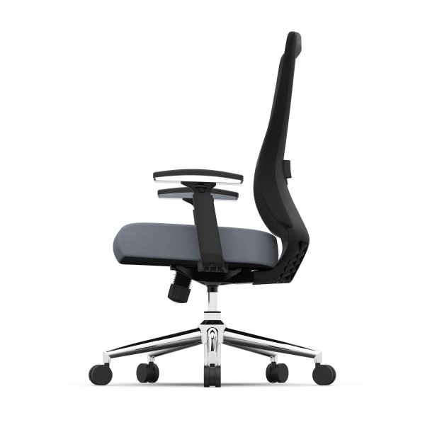 slide 7 of 9, Realspace Levari Faux Leather Mid-Back Task Chair, Gray/Black, 1 ct
