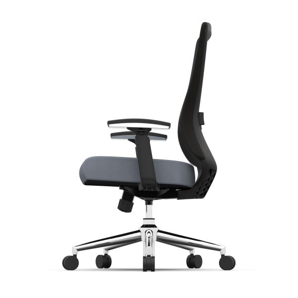 slide 8 of 9, Realspace Levari Faux Leather Mid-Back Task Chair, Gray/Black, 1 ct