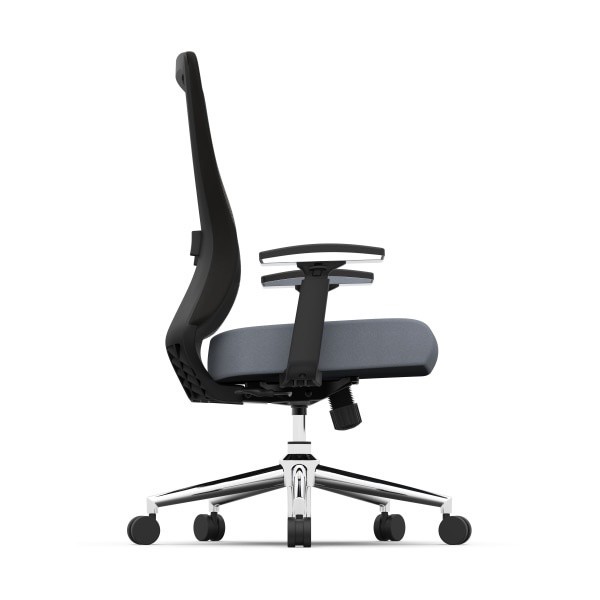 slide 8 of 9, Realspace Levari Faux Leather Mid-Back Task Chair, Gray/Black, 1 ct