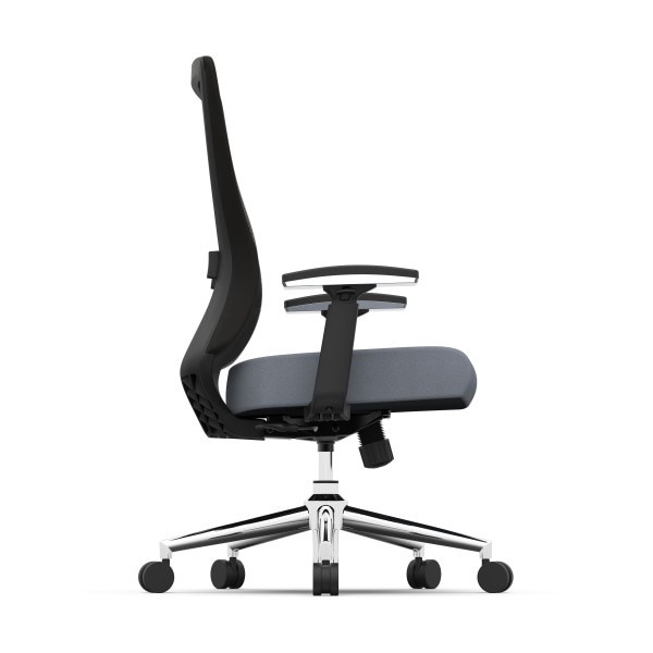 slide 4 of 9, Realspace Levari Faux Leather Mid-Back Task Chair, Gray/Black, 1 ct