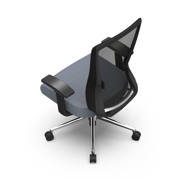 slide 5 of 9, Realspace Levari Faux Leather Mid-Back Task Chair, Gray/Black, 1 ct