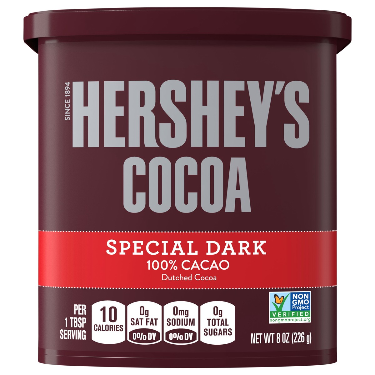 slide 1 of 3, Hershey's Special Dark 100% Cacao Cocoa Powder, 8 oz